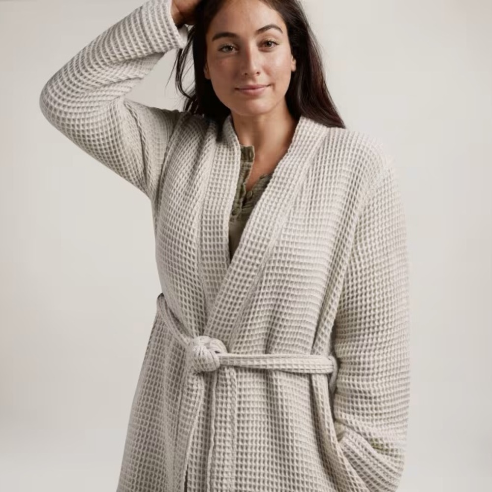 Parachute tan waffle lounge robe, XL